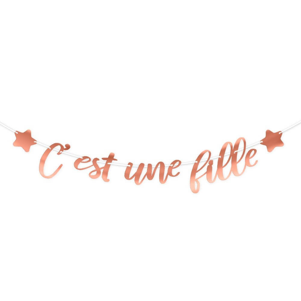 Guirlande en Papier "C'est une fille" Rose Gold
