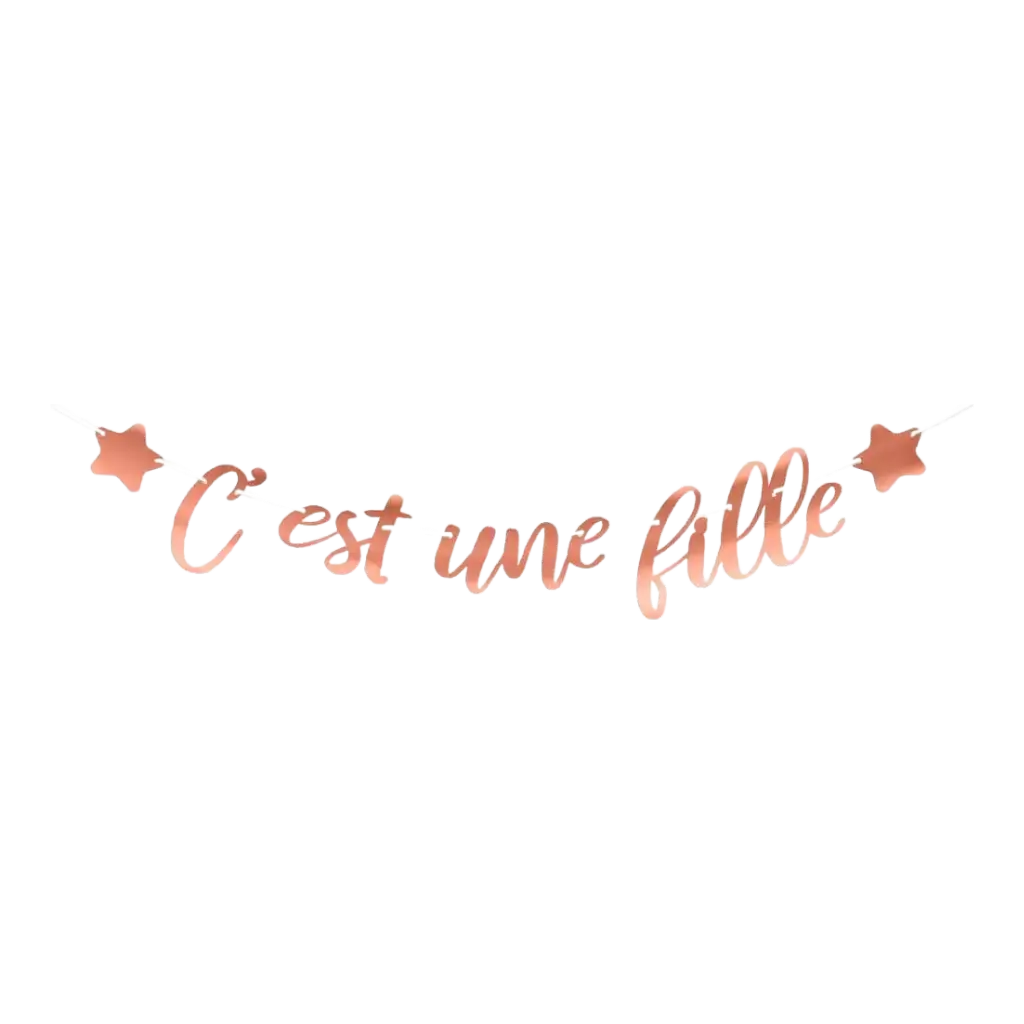 Guirlande en Papier "C'est une fille" Rose Gold