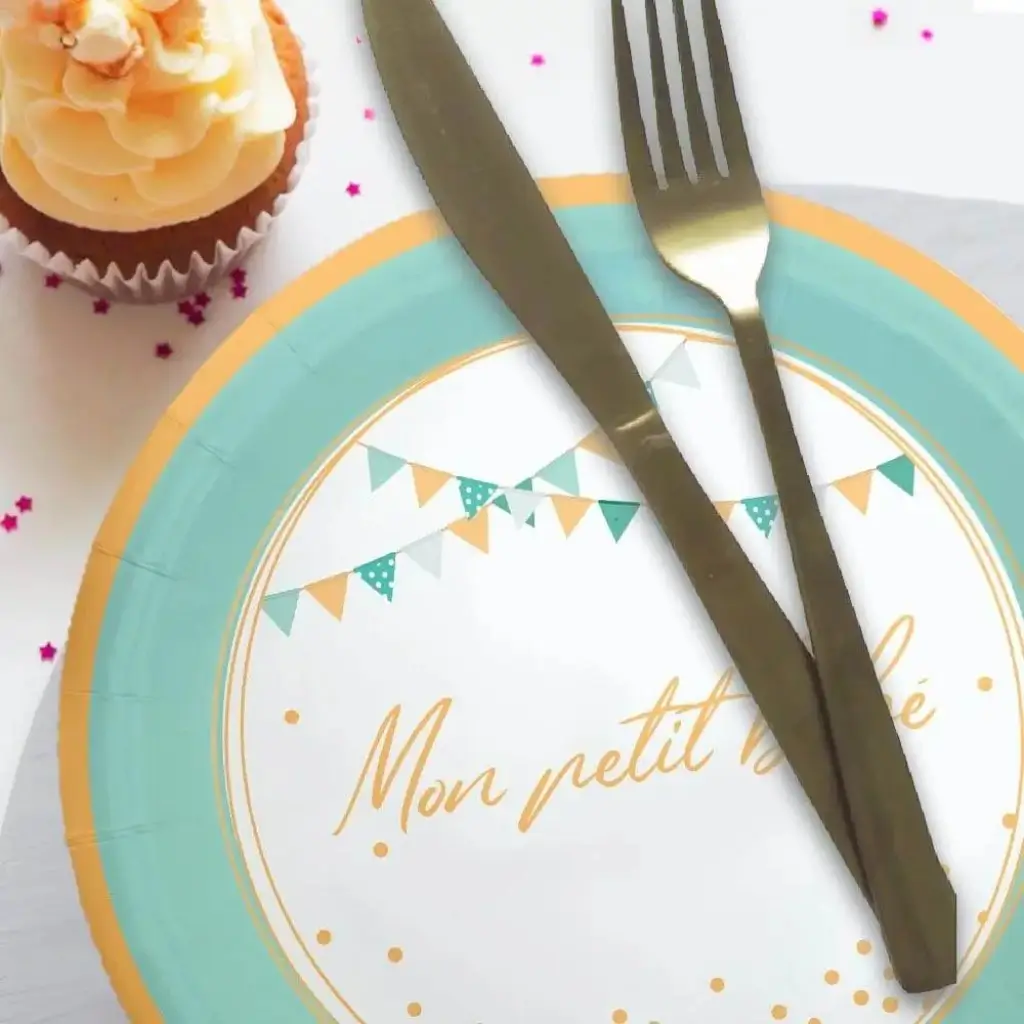 Assiette Bleu Mon petit bébé - Lot de 6