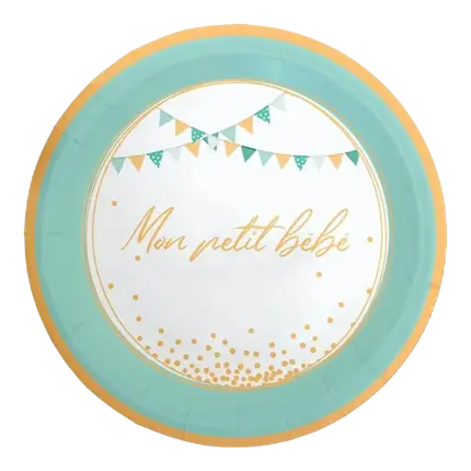 Assiette Bleu Mon petit bébé - Lot de 6