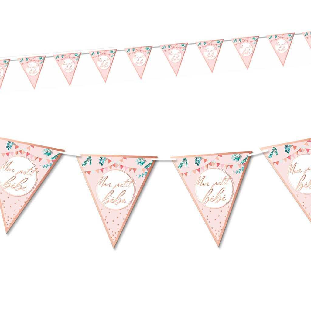  Guirlande Fanions Rose "Mon petit bébé" 