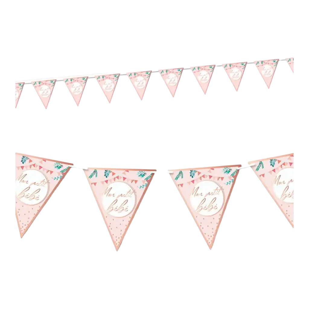  Guirlande Fanions Rose Mon petit bébé 
