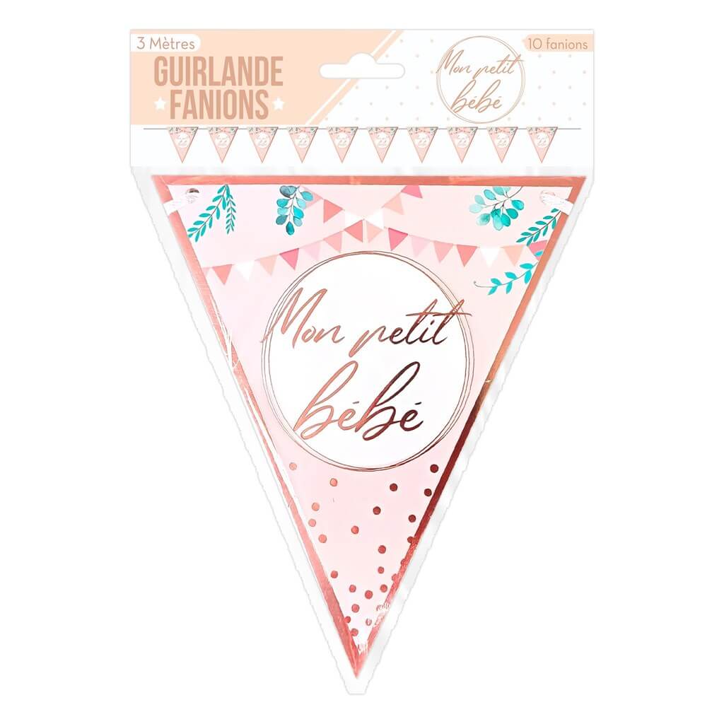  Guirlande Fanions Rose "Mon petit bébé" 