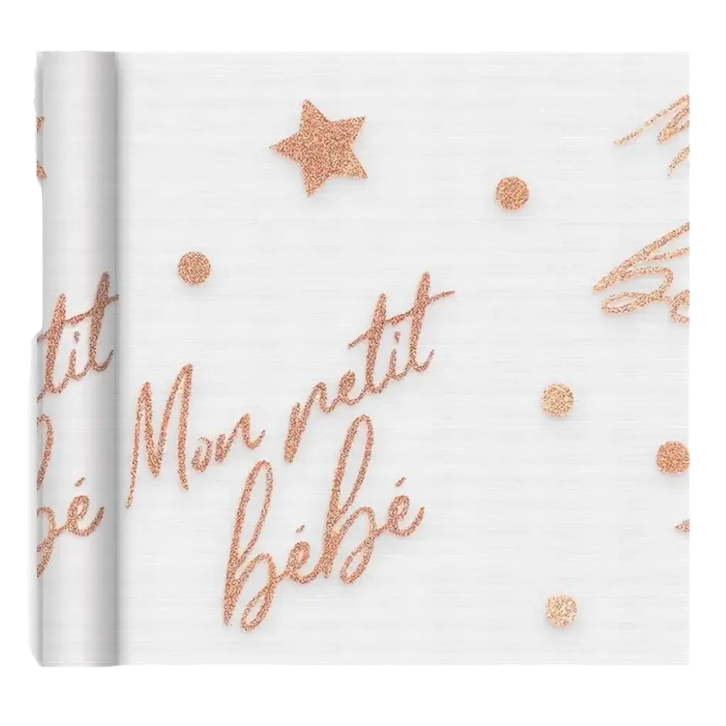 Chemin de table Rose Gold Mon petit bébé 