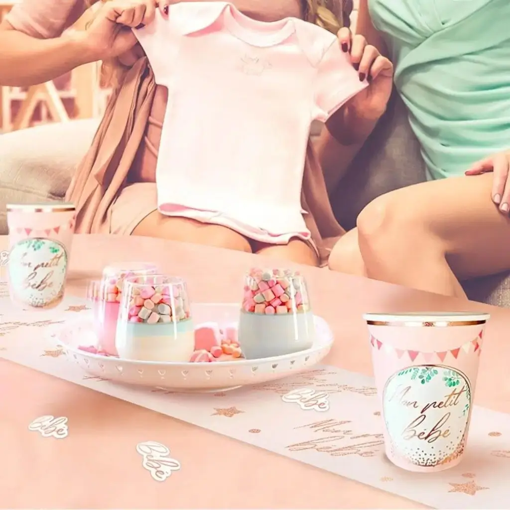 Chemin de table Rose Gold Mon petit bébé 