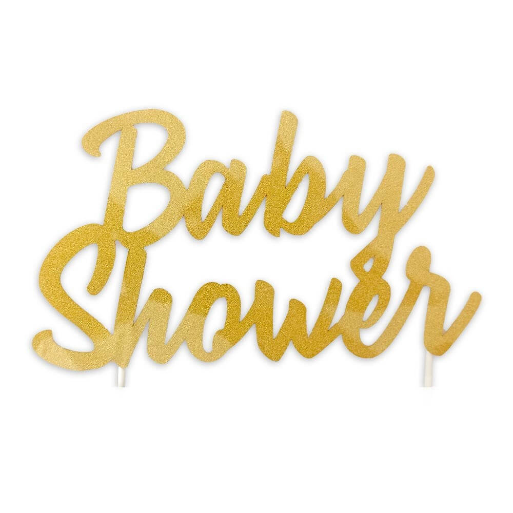 Décoration pour Gâteau "Baby Shower" Doré 