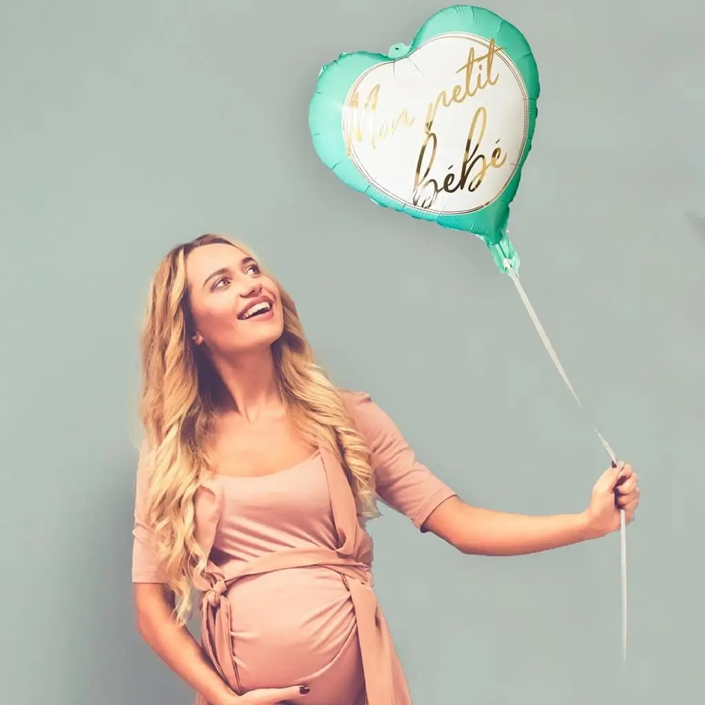 Ballon Métallique Cœur Bleu Mon petit Bébé - 48cm