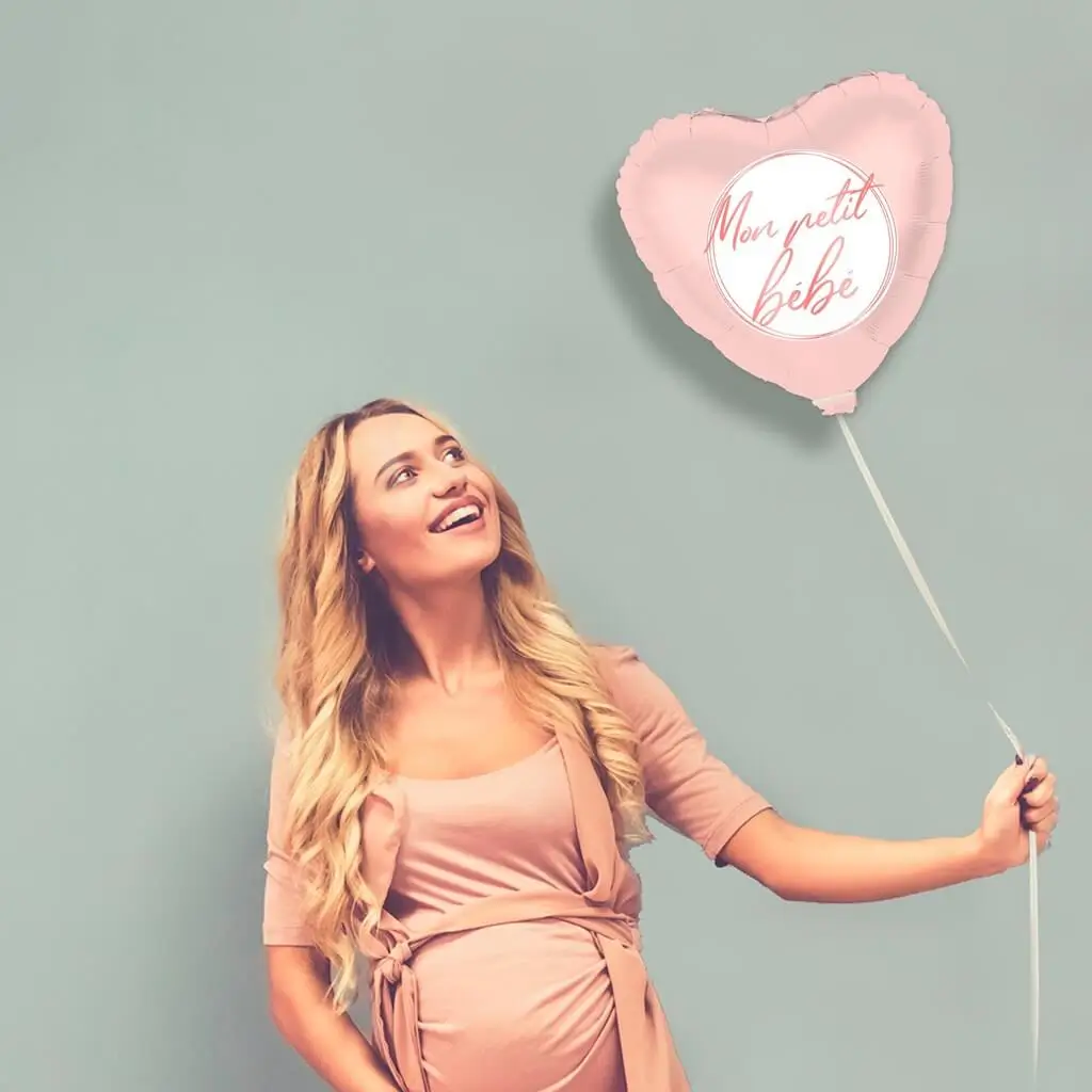 Ballon Métallique Cœur Rose Mon petit Bébé - 48cm