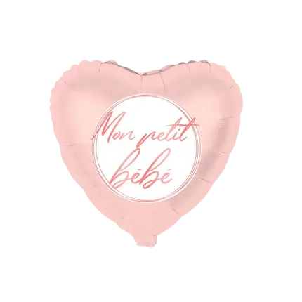 Ballon Métallique Cœur Rose "Mon petit Bébé" - 48cm