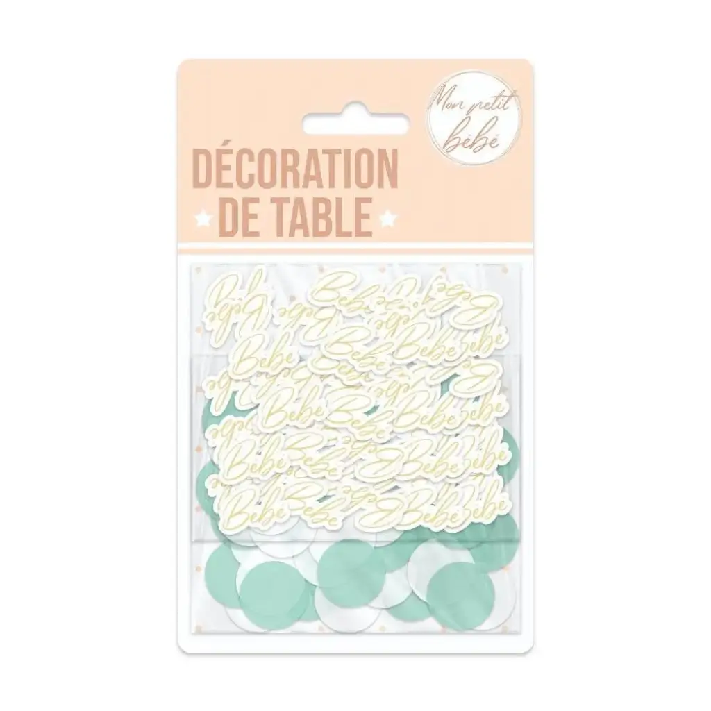 Duo de Confettis de table "Mon petit Bébé" Bleu 