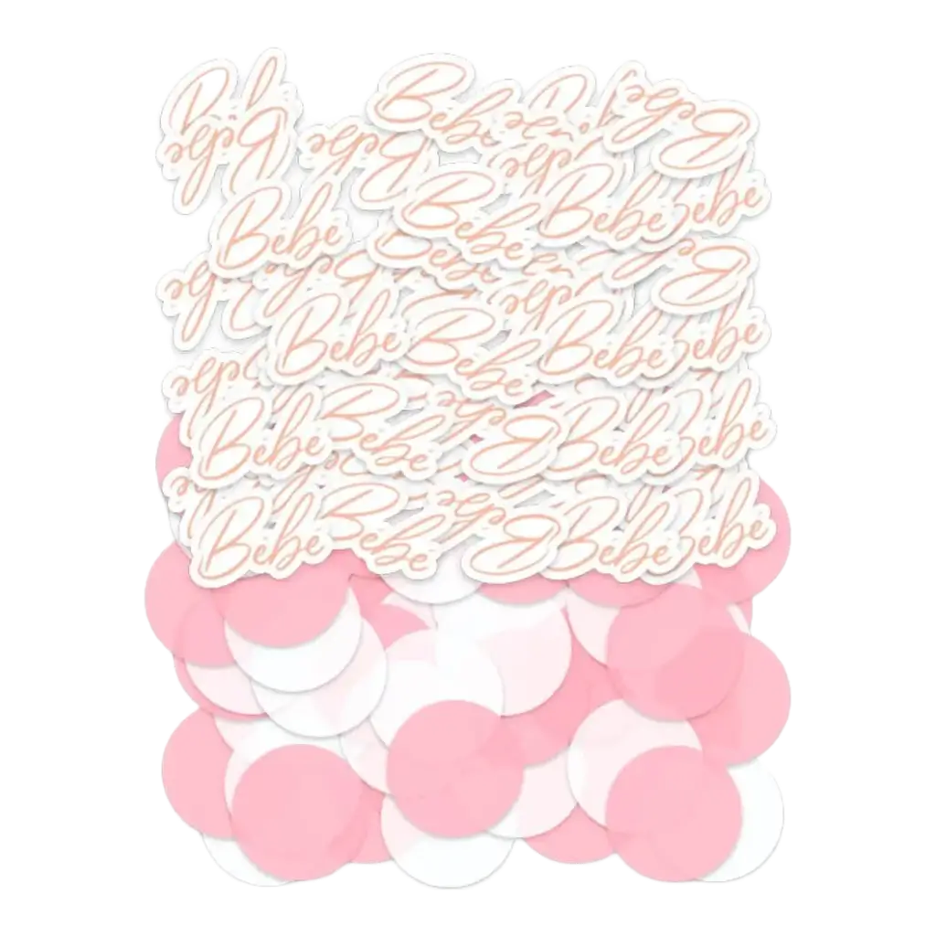Duo de Confettis de table Mon petit Bébé Rose