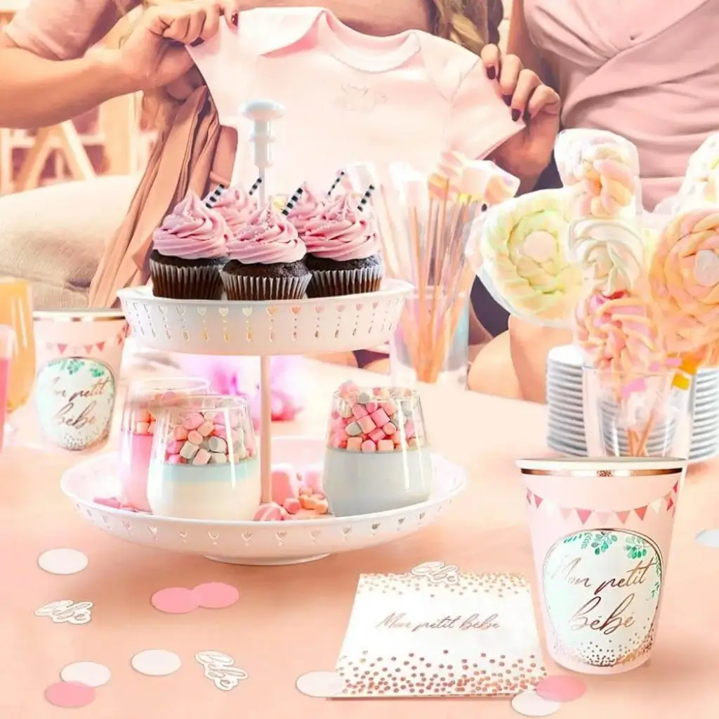 Duo de Confettis de table Mon petit Bébé Rose