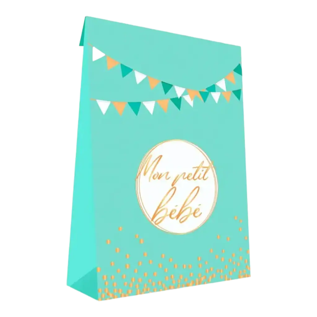 Pochette Cadeau Bleu Mon petit Bébé - lot de 6