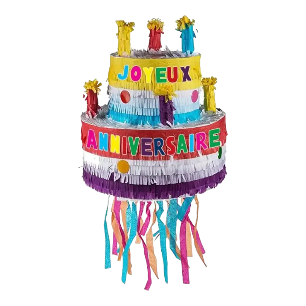 Pinata Gateau d'Anniversaire - 28x28x28cm