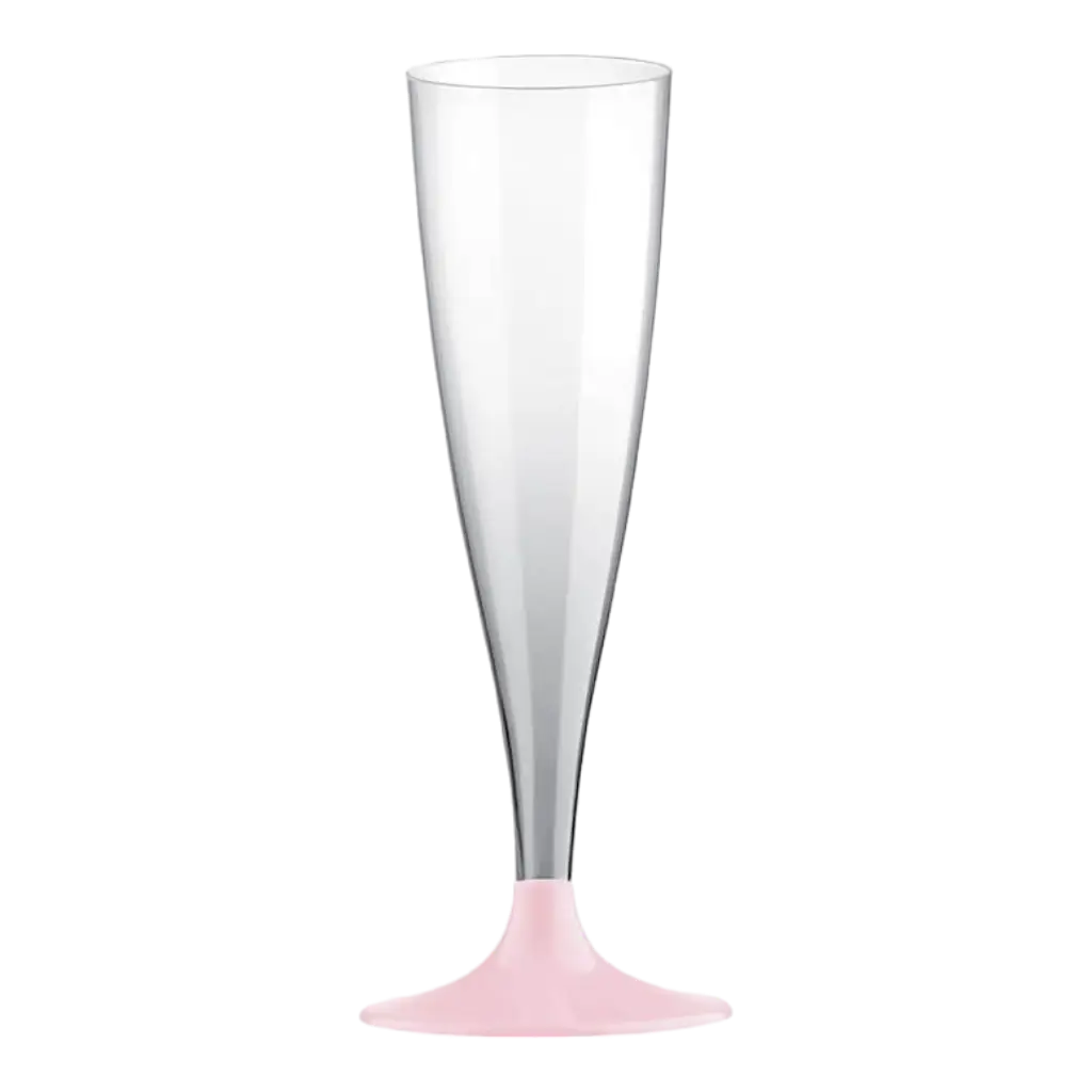 Flûte Champagne 14cl - Pied Rose Pastel - Lot de 6