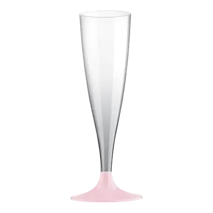 Flûte Champagne 14cl - Pied Rose Pastel - Lot de 6