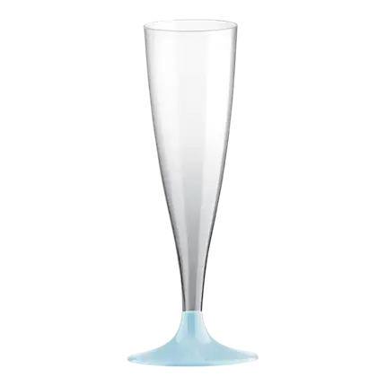 Flûte Champagne 14cl - Pied Bleu Pastel - Lot de 6