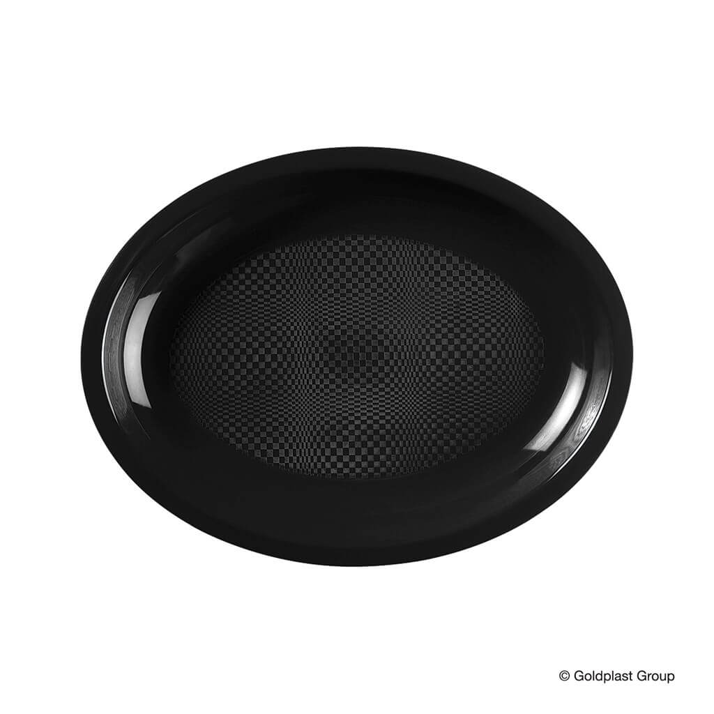 Assiette Ovale Noire - 25.5x19cm - lot de 25