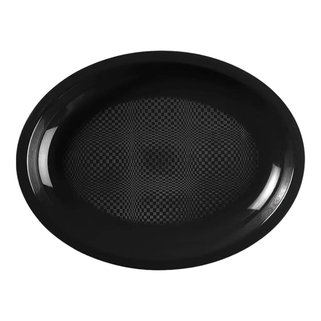 Assiette Ovale Noire - 25.5x19cm - lot de 25