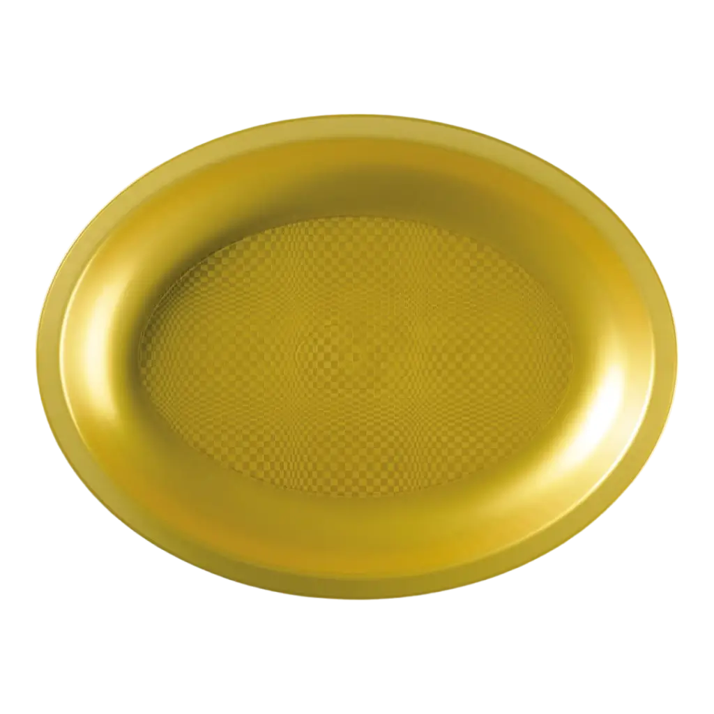  Assiette Ovale Or - 25.5x19cm - lot de 25
