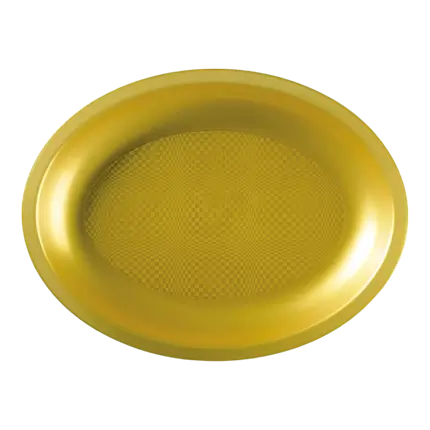 Assiette Ovale Or - 25.5x19cm - lot de 25