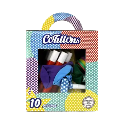 Kit cotillons multicolore 10 personnes 