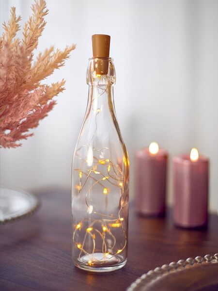 Décoration LED Bouteille avec bouchon