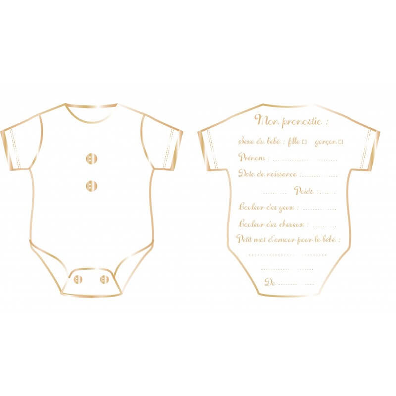 Jeu des Pronostics "body" blanc et or  - lot de 8 