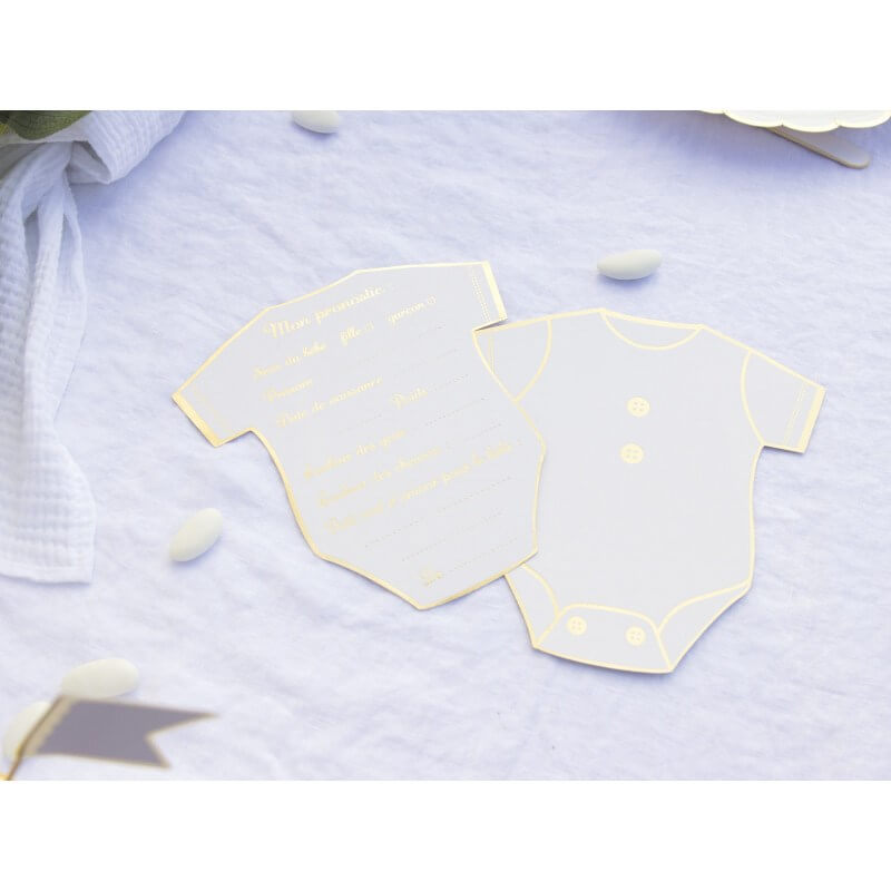 Jeu des Pronostics "body" blanc et or  - lot de 8 