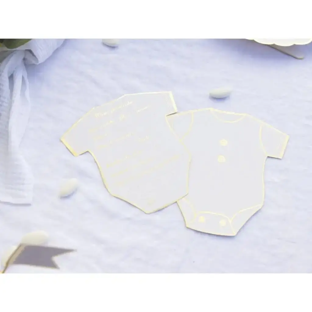 Jeu des Pronostics body blanc et or  - lot de 8 