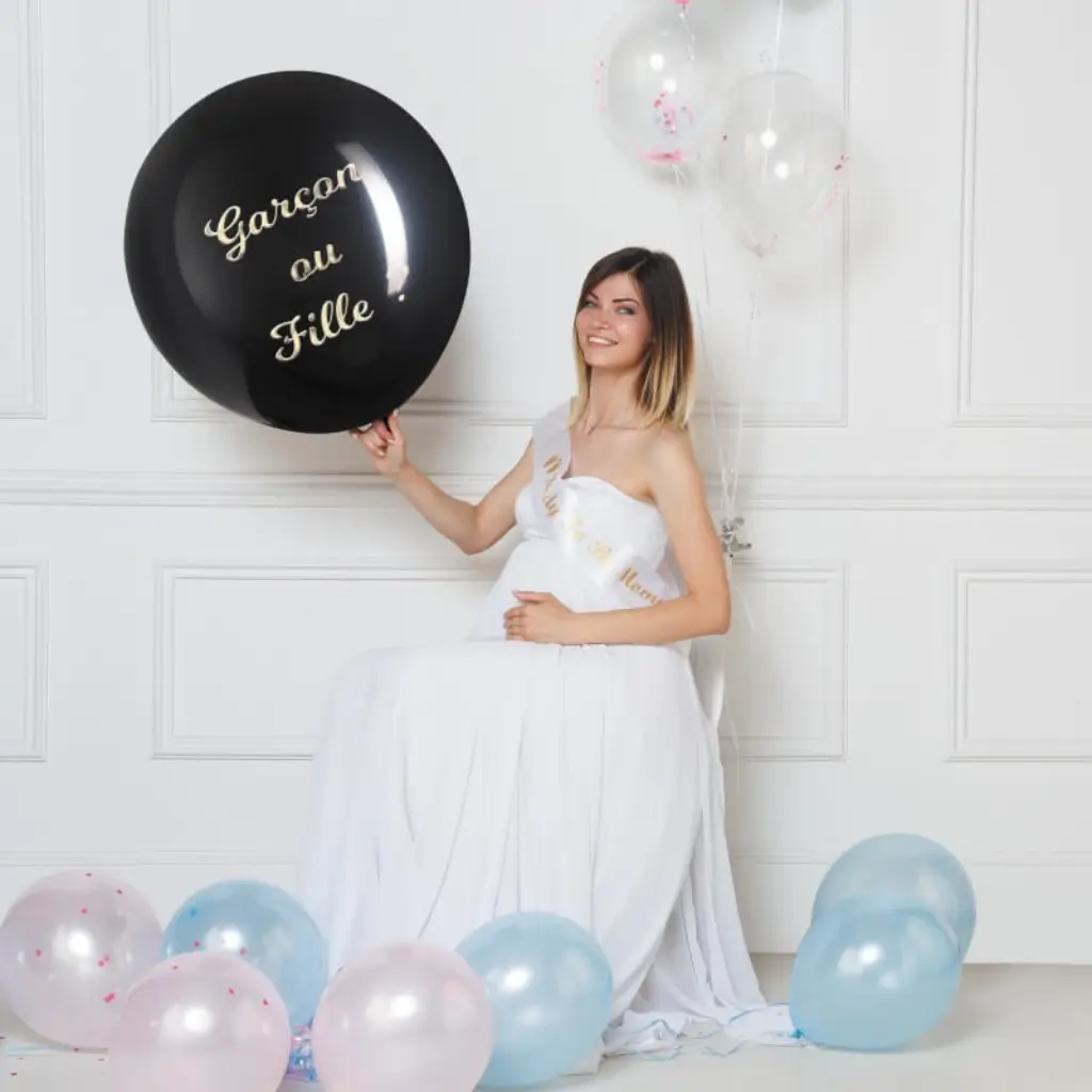 Ballon 90cm Gender Reveal Fille ou Garçon - BLEU