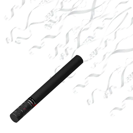 CANON À CONFETTIS MANUEL - SERPENTIN BLANC 50 CM - MAGIC FX
