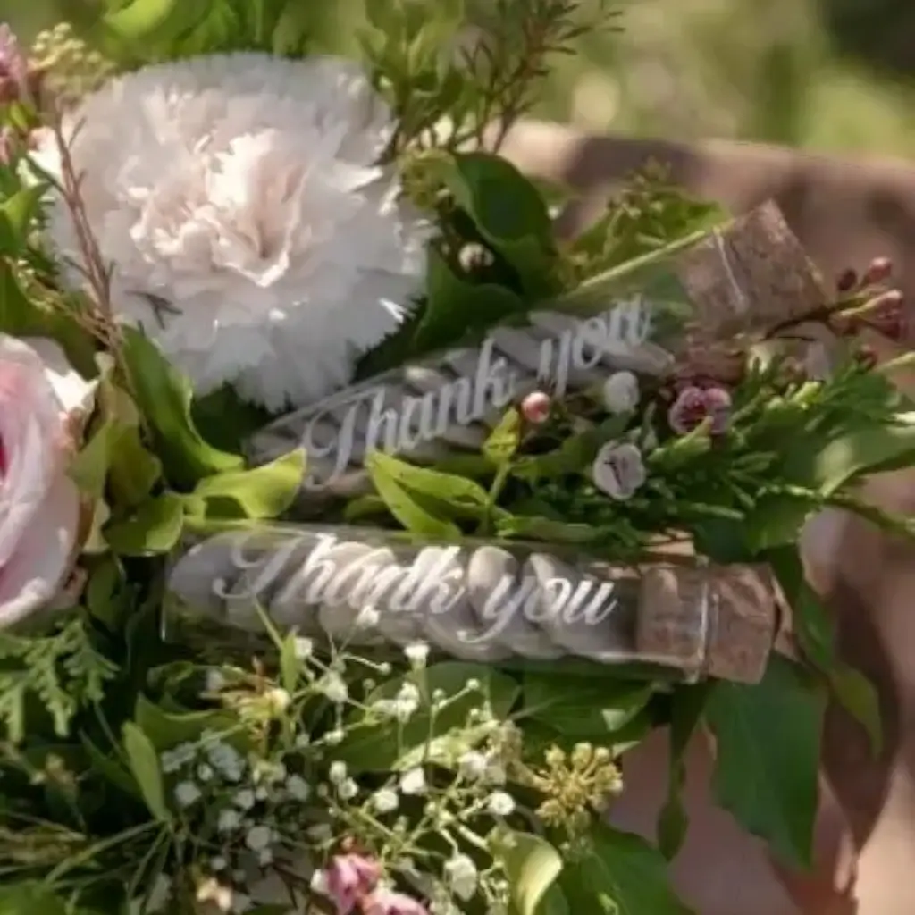 Fiole en verre Thank You - ø 2.2x10cm (Lot de 48)