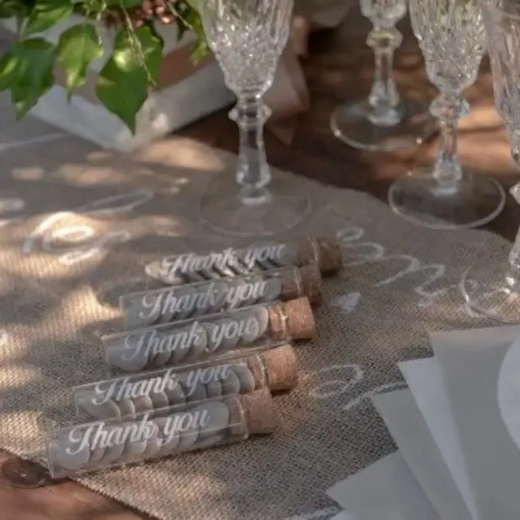 Fiole en verre Thank You - ø 2.2x10cm (Lot de 48)