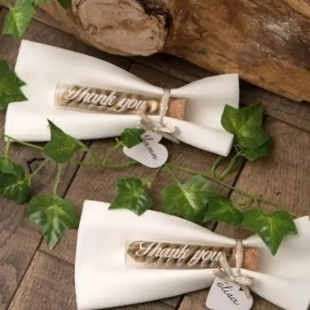 Fiole en verre Thank You - ø 2.2x10cm (Lot de 48)