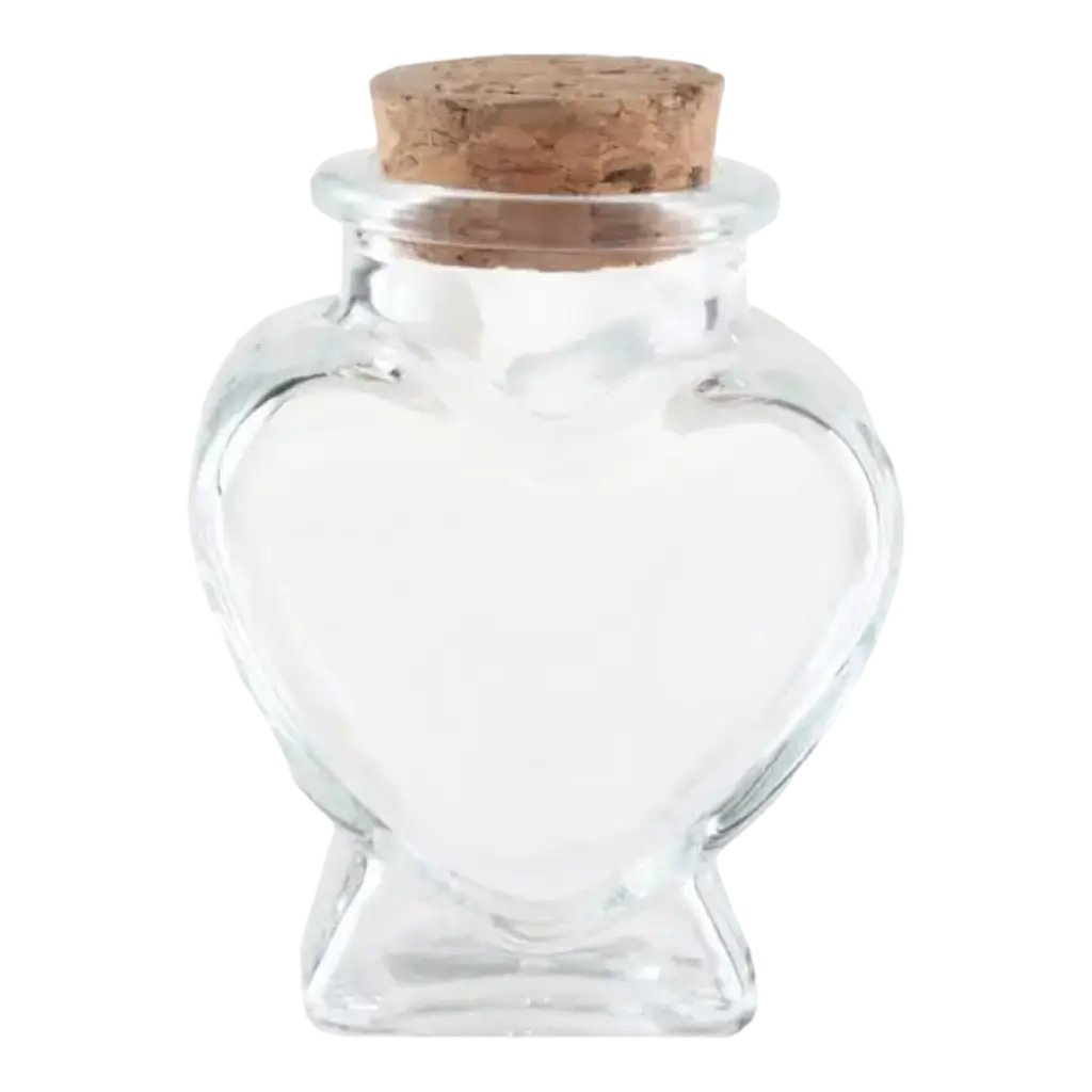 Pot en verre Forme de Cœur cadeaux invités - 4 x 6 cm