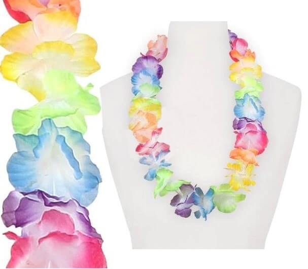 Pack De 12 Collares Hawaianos De Neón – Reaccionan A Luz UV, Ideales Para Fiestas Tropicales Y Nocturnas