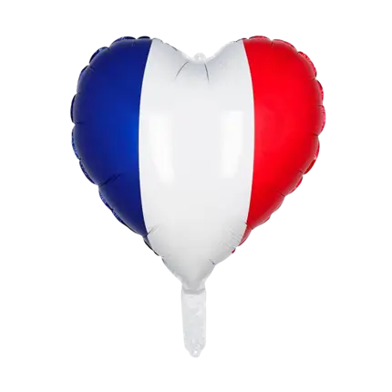 BALLON FRANCE ALUMINIUM - COEUR - BLEU BLANC ROUGE
