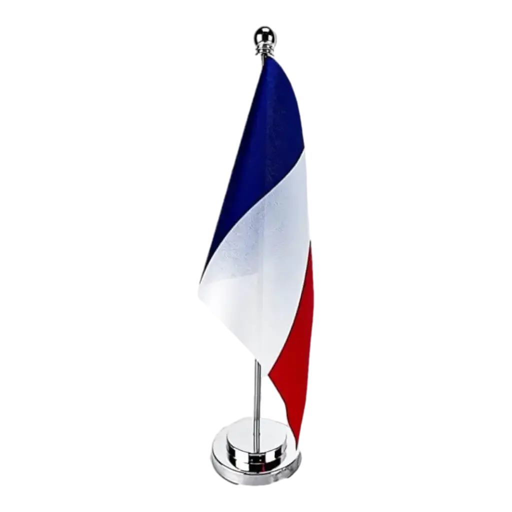 SUPPORT + DRAPEAU DE TABLE FRANCE - 15x21cm