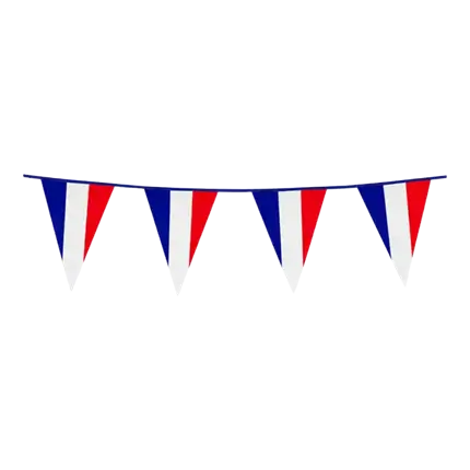 GUIRLANDE FANIONS DRAPEAU FRANCE - BLEU BLANC ROUGE - 30x20