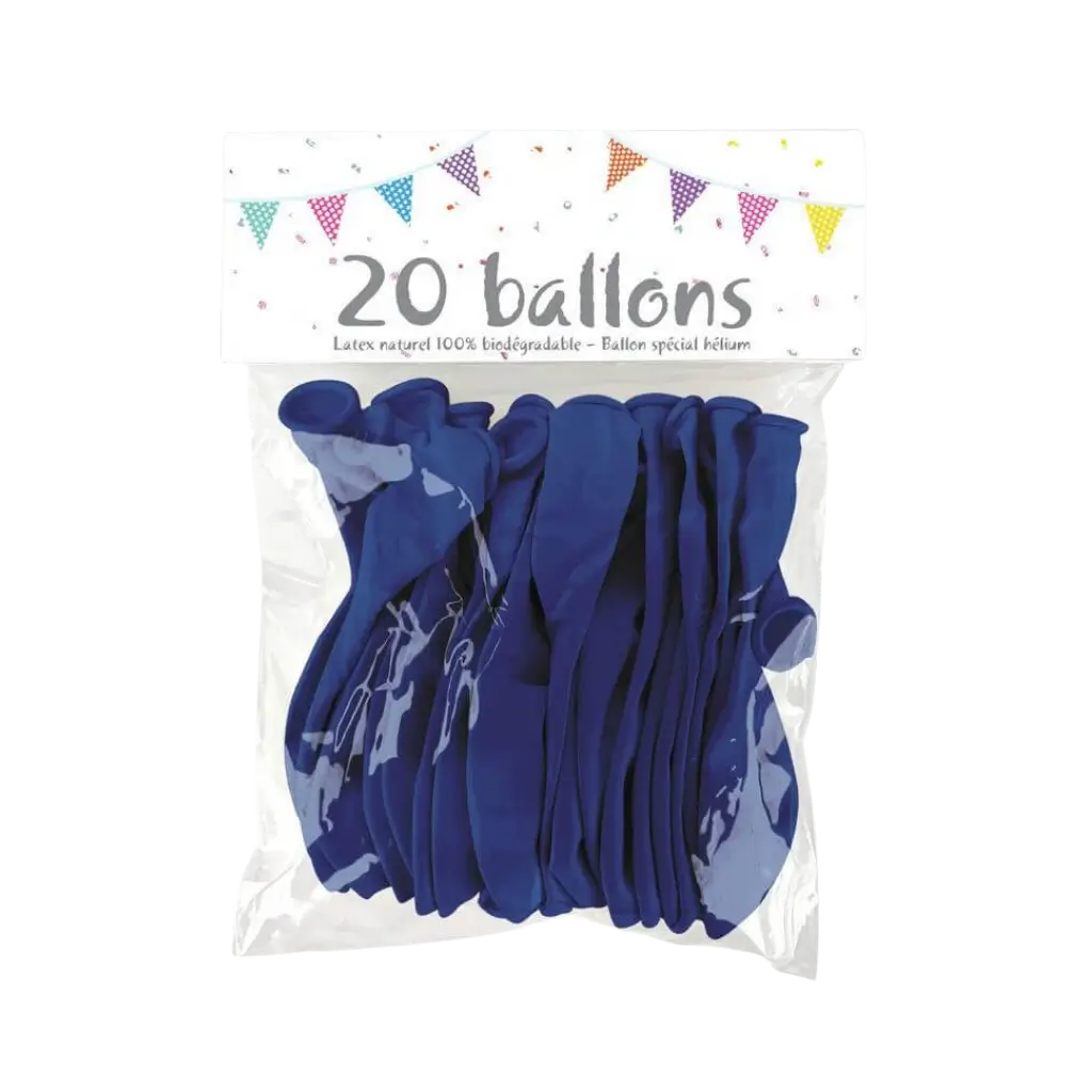 LOT DE 20 BALLONS - BLEU ROYAL - 25CM