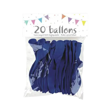 LOT DE 20 BALLONS - BLEU ROYAL - 25CM