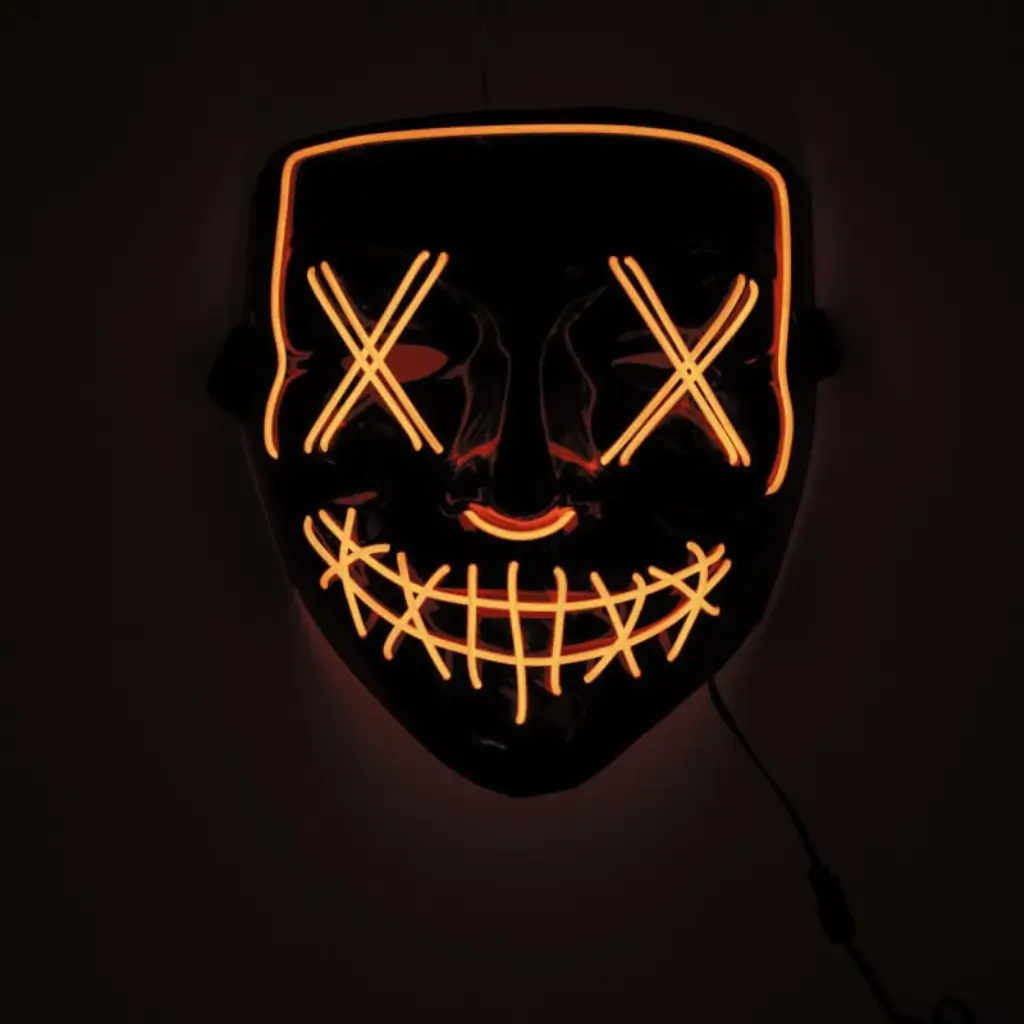 MASQUE À LED - BOUCHE + YEUX EN CROIX 