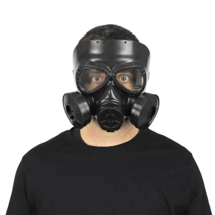 Masque à Gaz Style Halloween Boland - Masque D'horreur En Plastique Avec élastique - Accessoire Déguisement Carnaval, Fête à Thème - Noir