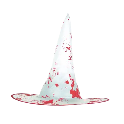 CHAPEAU DE SORCIÈRE BLANC ENSANGLANTÉ 