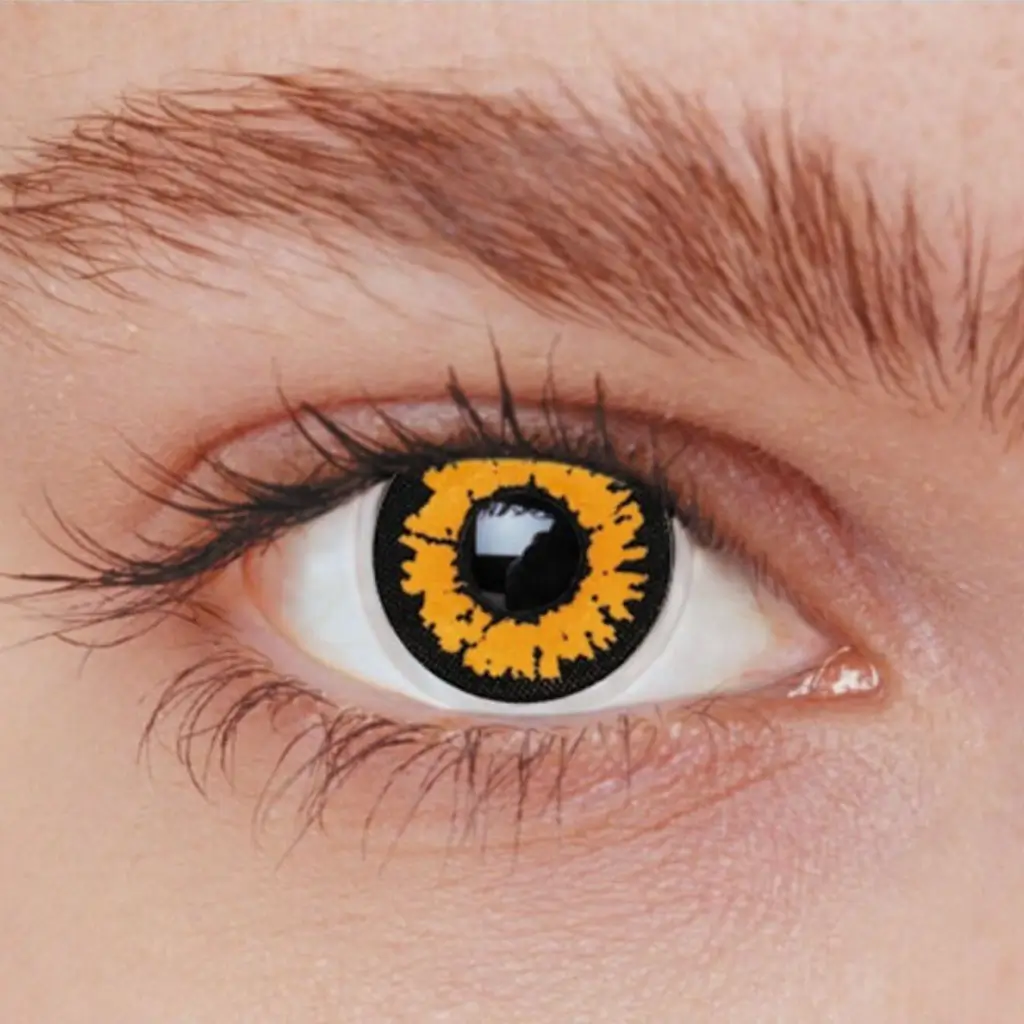 LENTILLES IRIS x2 - NOIR & ORANGE 