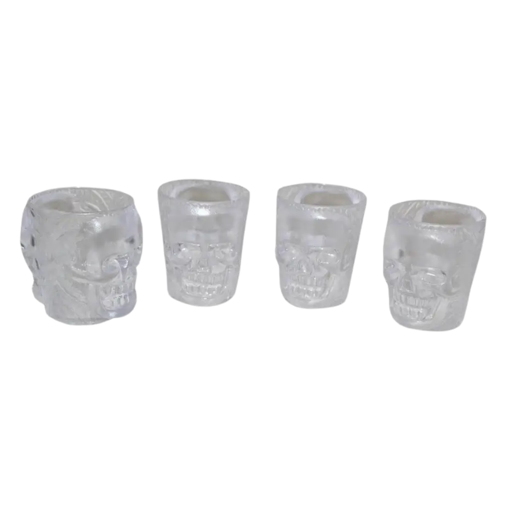 lot de 4 verres shooters motif crâne