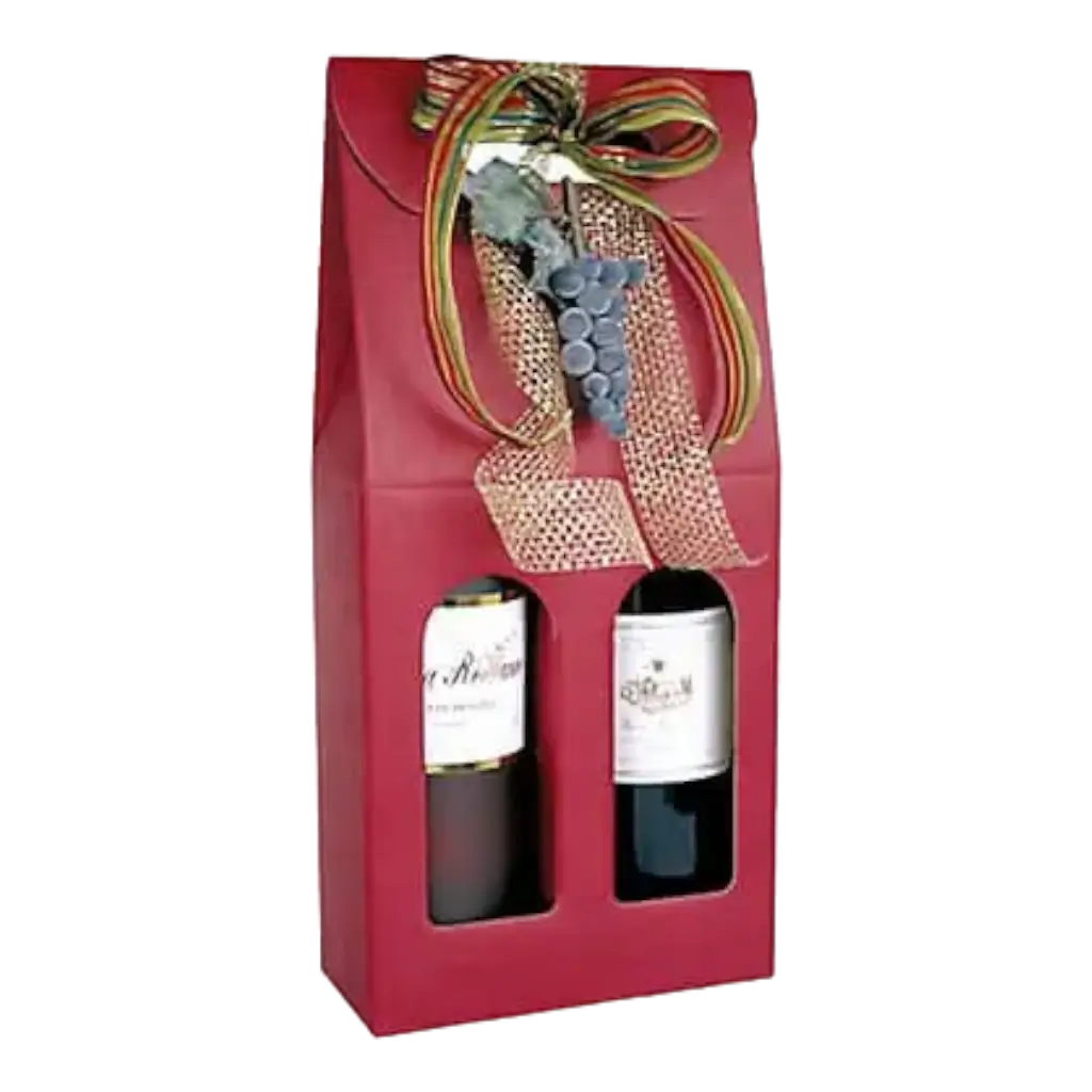 Boîte 2 Bouteilles avec Poignée Couleur Bordeaux 