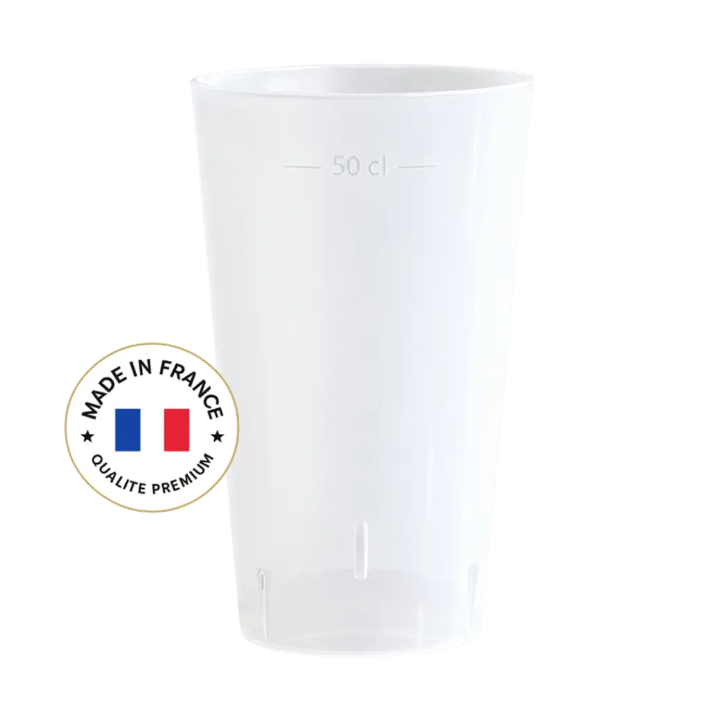 Gobelet Ecocup 50cl utile (60cl ras bord) Réutilisable - Type Pinte, Mojito, Smoothie