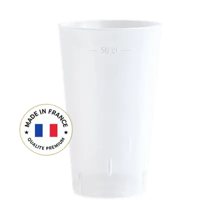 Gobelet Ecocup 50cl utile (60cl ras bord) Réutilisable - Type Pinte, Mojito, Smoothie